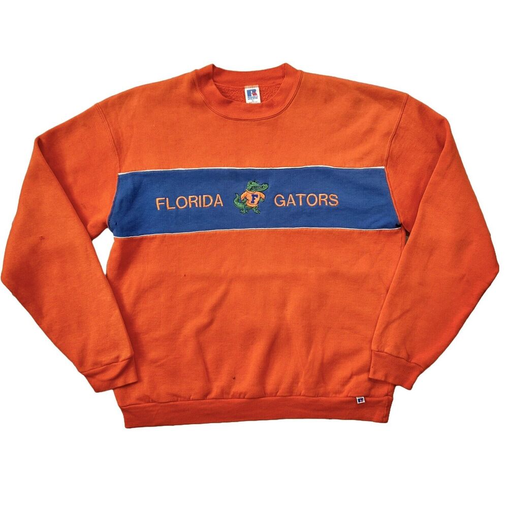 Vintage 80s Florida Gators Russell Crew Neck Sweater Adult Size XL Made in USA